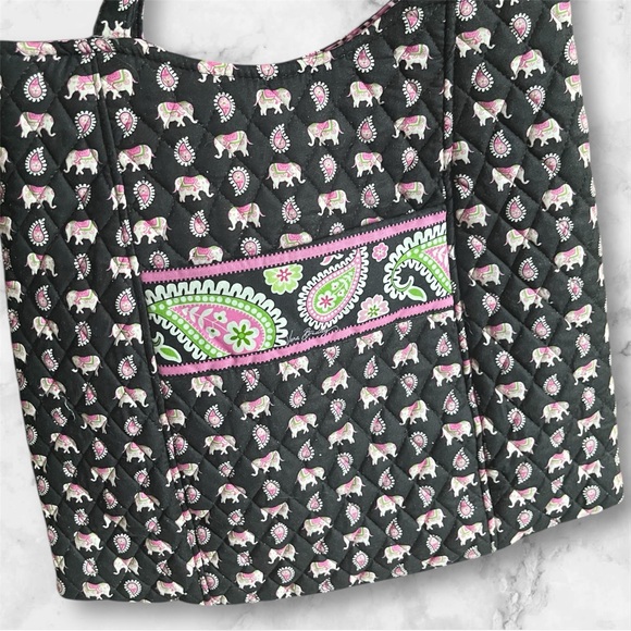 Vera Bradley Elephant Print Tote Bag Purse - Picture 2 of 5